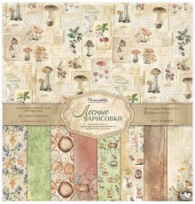 Набор бумаги "Лесные зарисовки" 30,5*30,5см., 8 листов, Romaletta