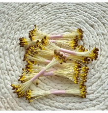 Тычинки "Желто-коричневые", круглые, на желтой нити, 1 пучок