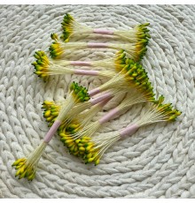 Тычинки "Желто-зеленые", каплевидные, на желтой нити, 1 пучок