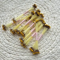 Тычинки "Коричнево-желтые", круглые, на желтой нити, 1 пучок