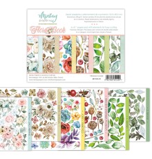 Набор бумаги "Flora Book" 15,2*20,3 см, 1/4 набора, 6 листов, Mintay paper