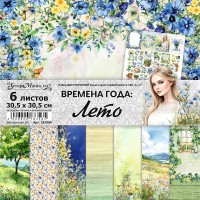 Набор бумаги 30,5*30,5 см "Времена года: Лето", 6 листов, ScrapMania