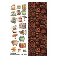 Лист с картинками 10х30 см "Лукоморье. Волшебный котелок", ScrapMania