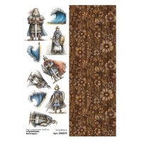 Лист с картинками 10х30 см "Лукоморье. Богатыри", ScrapMania