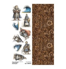 Лист с картинками 10х30 см "Лукоморье. Богатыри", ScrapMania
