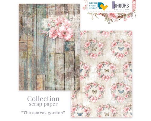 Набор бумаги "The Secret Garden" 14,8*21 см (А5), 6 листов, 1/2 полного набора, Dreamlight Studio