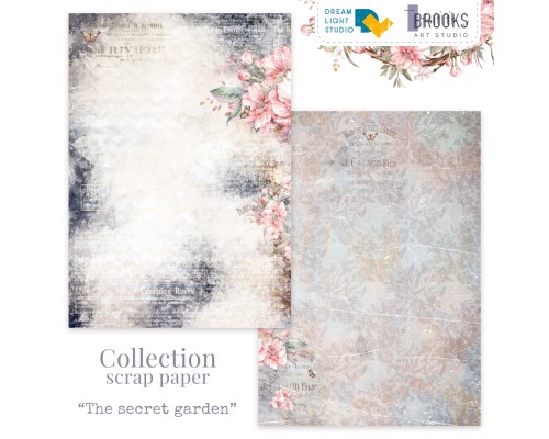 Набор бумаги "The Secret Garden" 14,8*21 см (А5), 6 листов, 1/2 полного набора, Dreamlight Studio