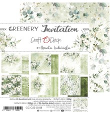 Набор бумаги "Greenery Invitation" 15,25 х 15,25 см., 6 листов, 1/4 набора, Craft O'Clock