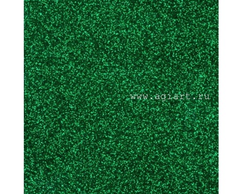 Картон с глиттером "Зеленый темный" с клеевым слоем , 1 шт, А4