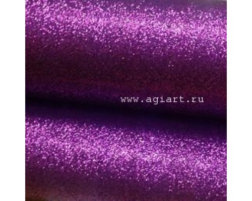 Картон с глиттером "Фиолетовый" с клеевым слоем., 1 шт, А4