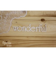 Чипборд надписи "Wonderful", 2 шт., Просто небо