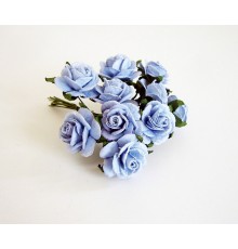 Розы голубые 1,5 см, 10 шт.