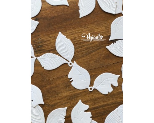 Вырубка/высечка "Листочки Magnolia белые"