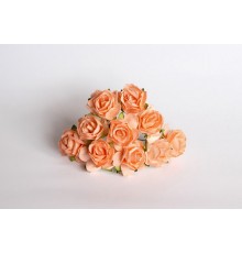 Кудрявые розы 3 см -Св. оранжевый , 5 шт