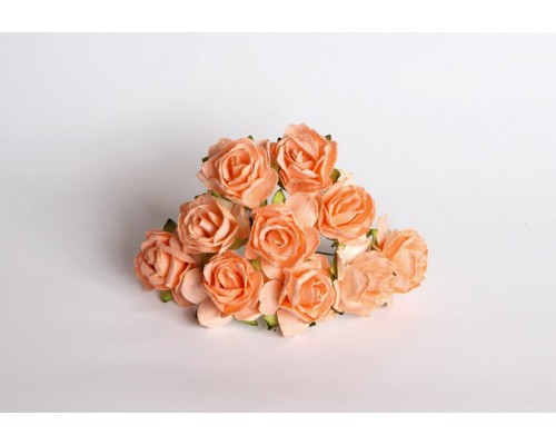 Кудрявые розы 3 см -Св. оранжевый , 5 шт