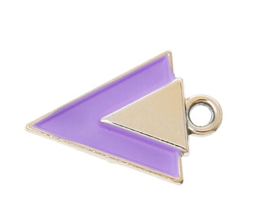 Подвеска эмалевая "Треугольник" фиолетовый, 1шт.