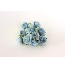 Кудрявые розы 2 см - голубые , 5 шт