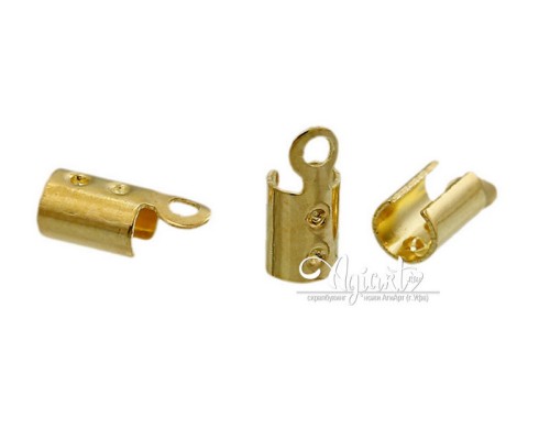 Металлический наконечник для шнуров, золото, 10 шт