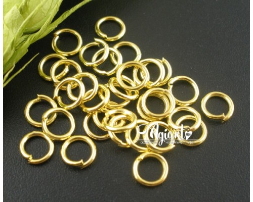 Металлическое соединительное кольцо, золото, 10 шт