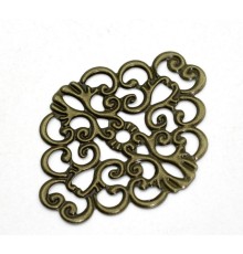 Металлическое украшение "Филигранный цветок", бронза, 1 шт