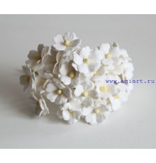 Цветы вишни средние "Белые", 10 шт