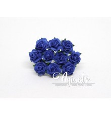 Розы синие 1,5 см, 10шт.