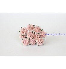 розы розовоперсиковые светлые 1 см, 10шт.