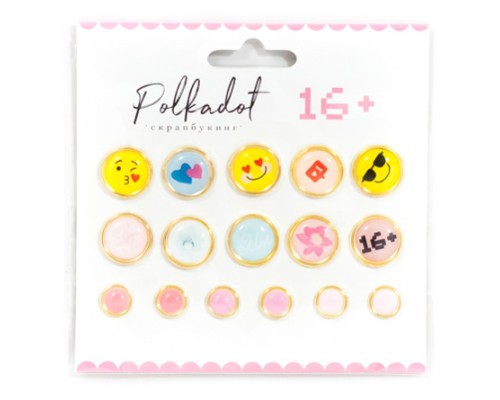 Набор брадсов для скрапбукинга "16+" Polkadot