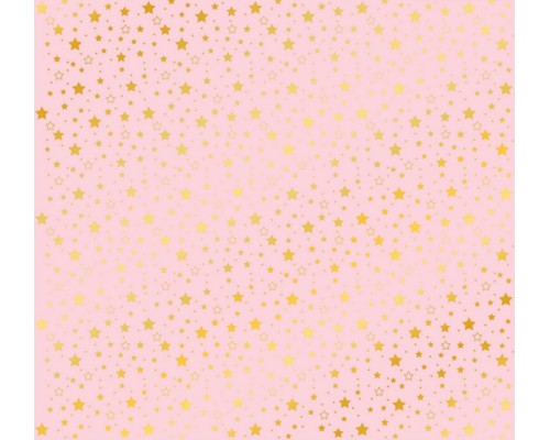 Бумага с фольгированием "Звезды на розовом" 30.5 x 30.5 см