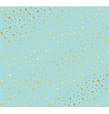 Бумага с фольгированием "Звезды на голубом" 30.5 x 30.5 см