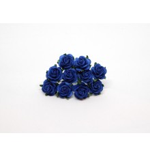 Розы синие 2 см, 5 шт.