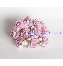 Кудрявые розы 3 см - Св. Сиреневые , 5 шт