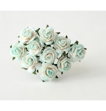 розы белый+св.голубой 1 см, 10 шт.
