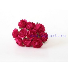 Кудрявые розы 2 см - Ярко-розовые , 5 шт