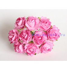 Кудрявые розы 2 см - Розовые, 5 шт