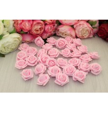 Розы крупные из фоамирана "розовые" 4 см. 5 шт