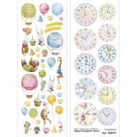 Лист с картинками 10х30 см "День Рождения. Часы", ScrapMania
