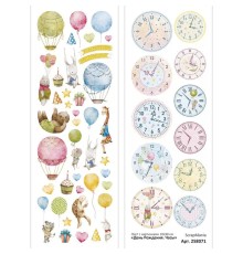 Лист с картинками 10х30 см "День Рождения. Часы", ScrapMania