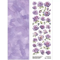 Лист с картинками 10х30 см "Цветочная радуга. Сиреневая роза", ScrapMania