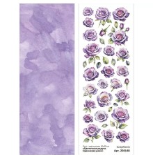 Лист с картинками 10х30 см "Цветочная радуга. Сиреневая роза", ScrapMania