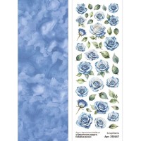 Лист с картинками 10х30 см "Цветочная радуга. Голубая роза", ScrapMania