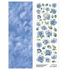 Лист с картинками 10х30 см "Цветочная радуга. Голубая роза", ScrapMania