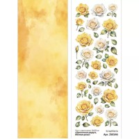 Лист с картинками 10х30 см "Цветочная радуга. Желтая роза", ScrapMania