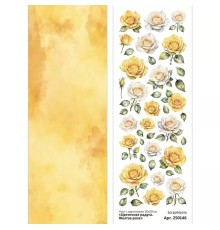 Лист с картинками 10х30 см "Цветочная радуга. Желтая роза", ScrapMania