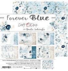 Набор бумаги "Forever Blue" 20,3*20,3 см., 6 листов, 1/4 набора, Craft O'Clock