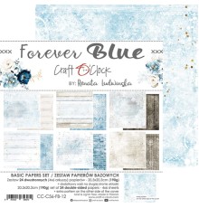 Набор фоновой бумаги "Forever Blue" 20,3*20,3 см., 6 листов, 1/4 набора, Craft O'Clock