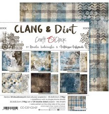 Набор бумаги "Clang&Dirt" 20,3*20,3 см., 6 листов, 1/4 набора, Craft O'Clock