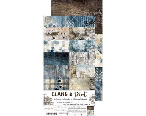 Набор фоновой бумаги "Clang&Dirt" 15,5*30,5 см, 1/3 набора, 6 листов, Craft O'Clock