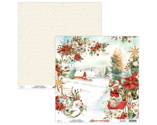 Набор бумаги "White Christmas" 15,2*15,2 см, 12 листов, 1/2 полного набора, Mintay paper
