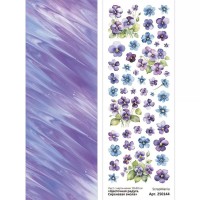 Лист с картинками 10х30 см "Цветочная радуга. Сиреневая виола", ScrapMania